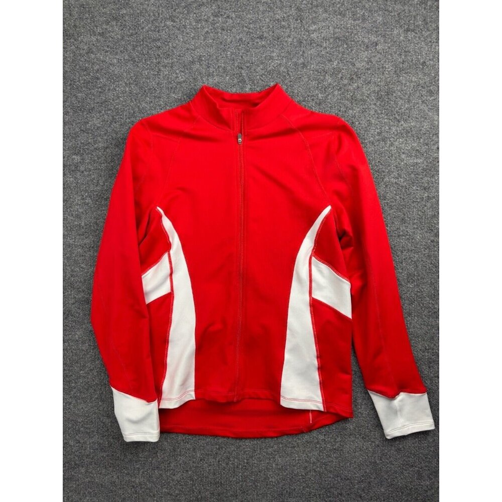 Novara Cycling‎ Jacket Women's L Red White Full Zip Pockets Mountain Bike